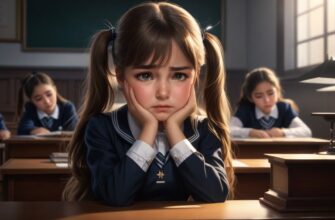 Одинокая школьница грустит, потому что травля человека руководством не пресекается